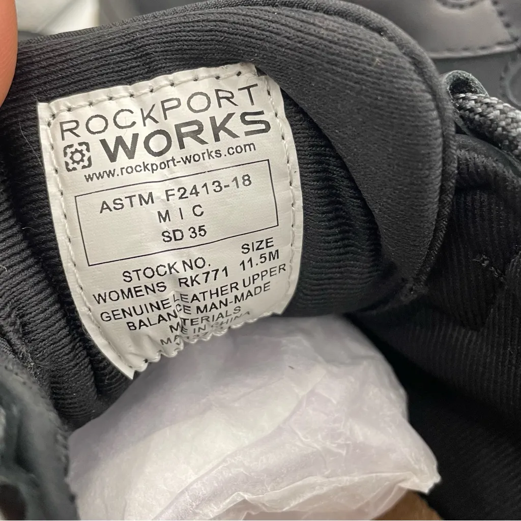 Rockport Works Pulse Tech black work sneakers women’s Size 11.5M composite toe - Image 13