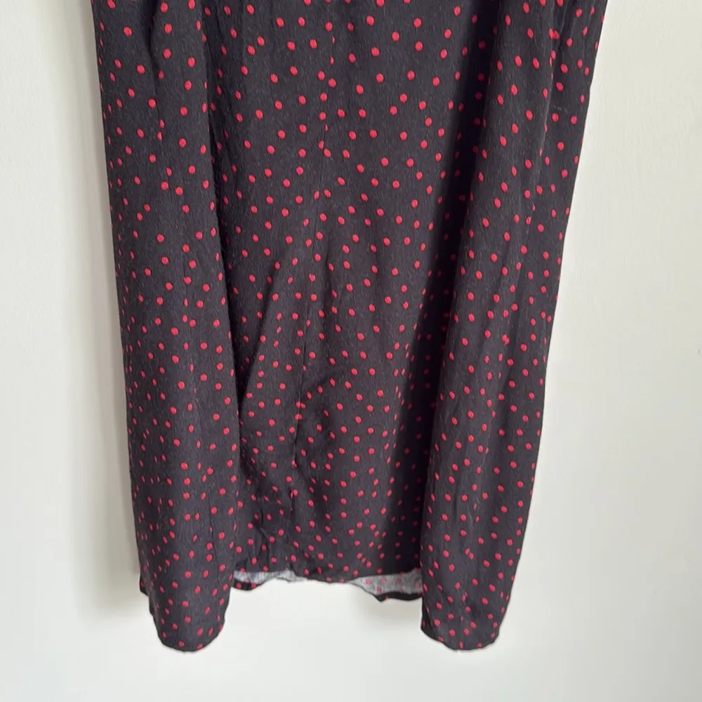 Reformation Marlowe Black and Red Polka Dot Mini Dress XS - Image 9