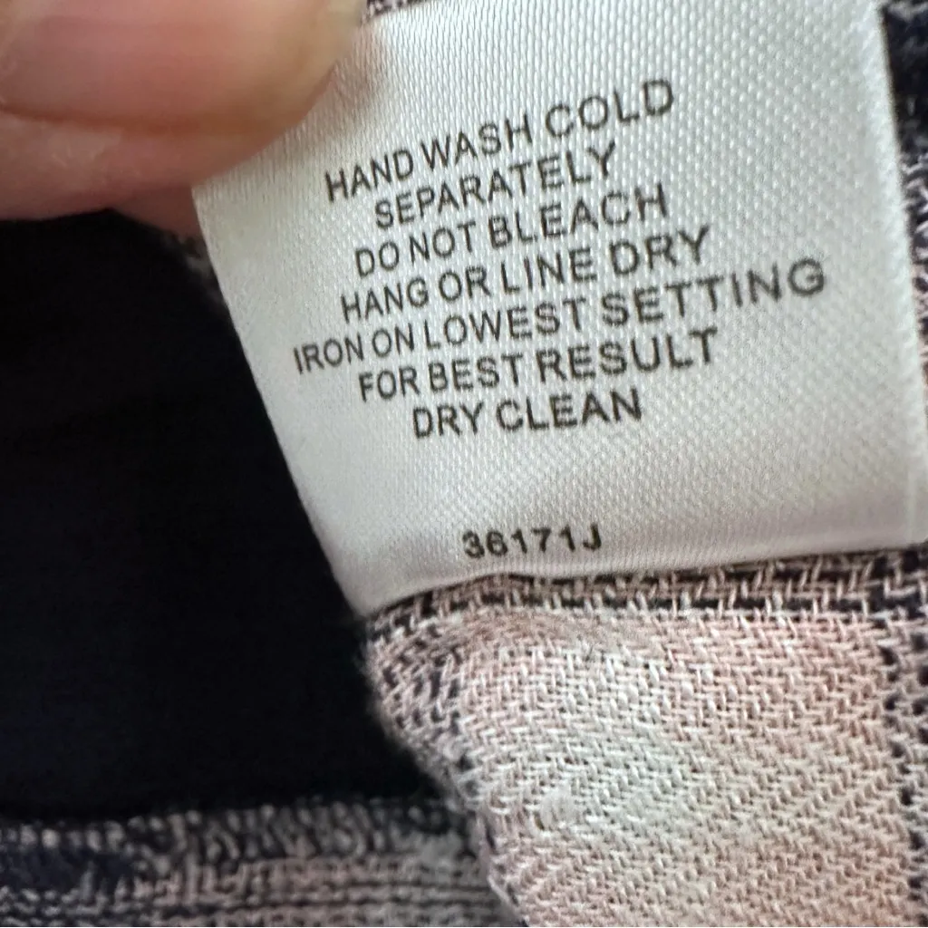 Romeo & Juliet Couture "Peek-A-Boo" Navy Textured Sweater with Plaid Panel - Image 9