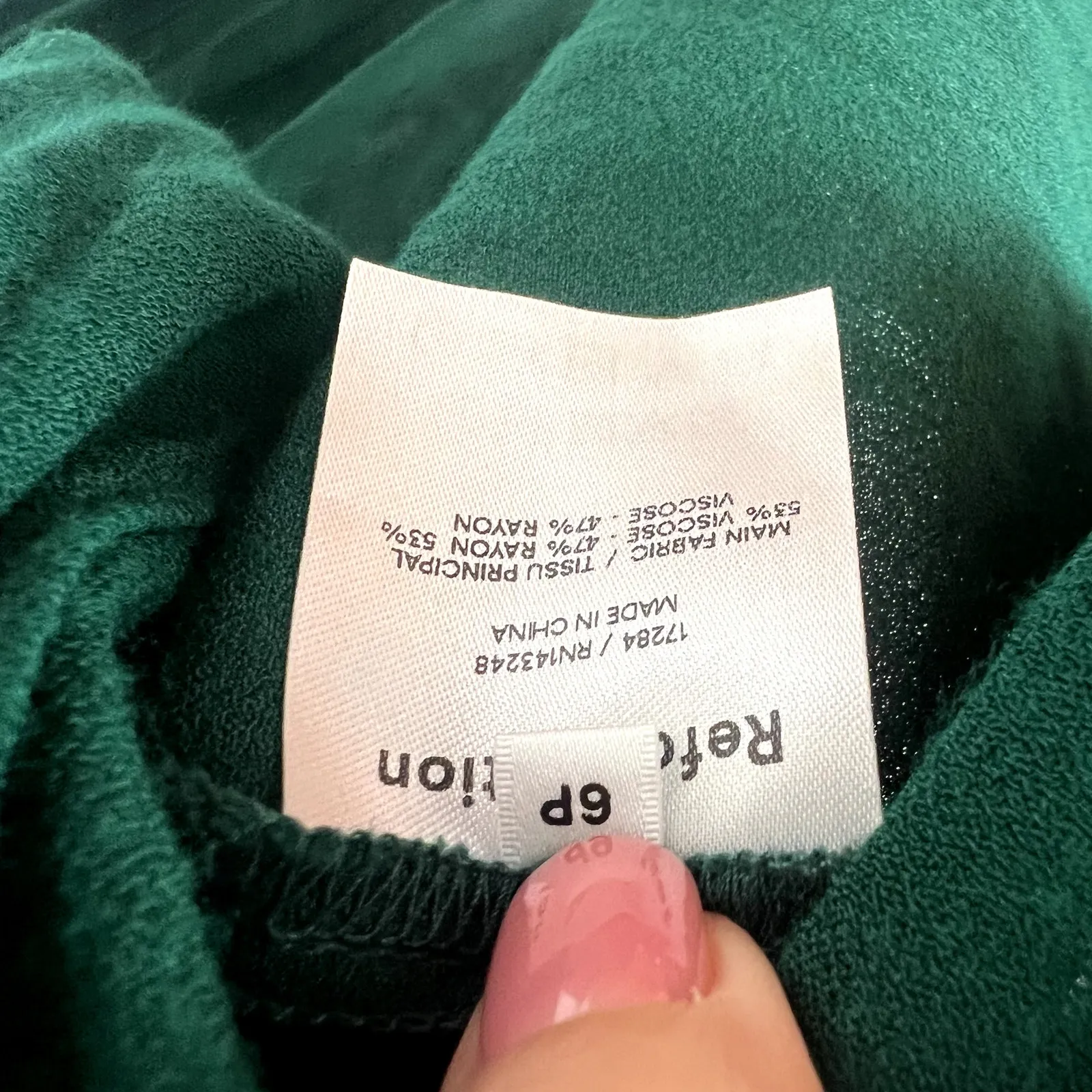 Reformation Crimini Midi Dress size 6 petite Emerald Green Viscose - Image 5