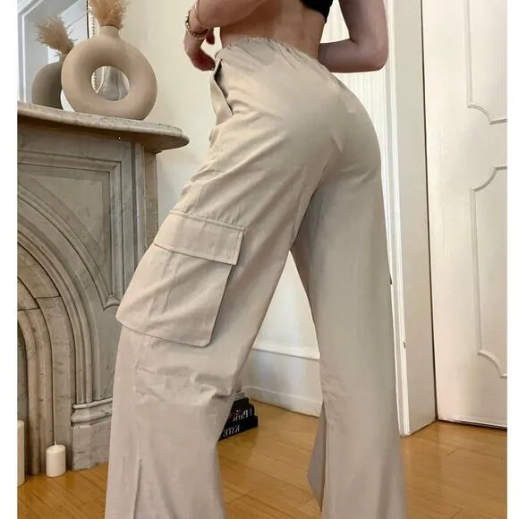 Rachael Roy | S | Cropped Wide Leg Cargo Pant Elastic Waist Utility Women's - Image 2