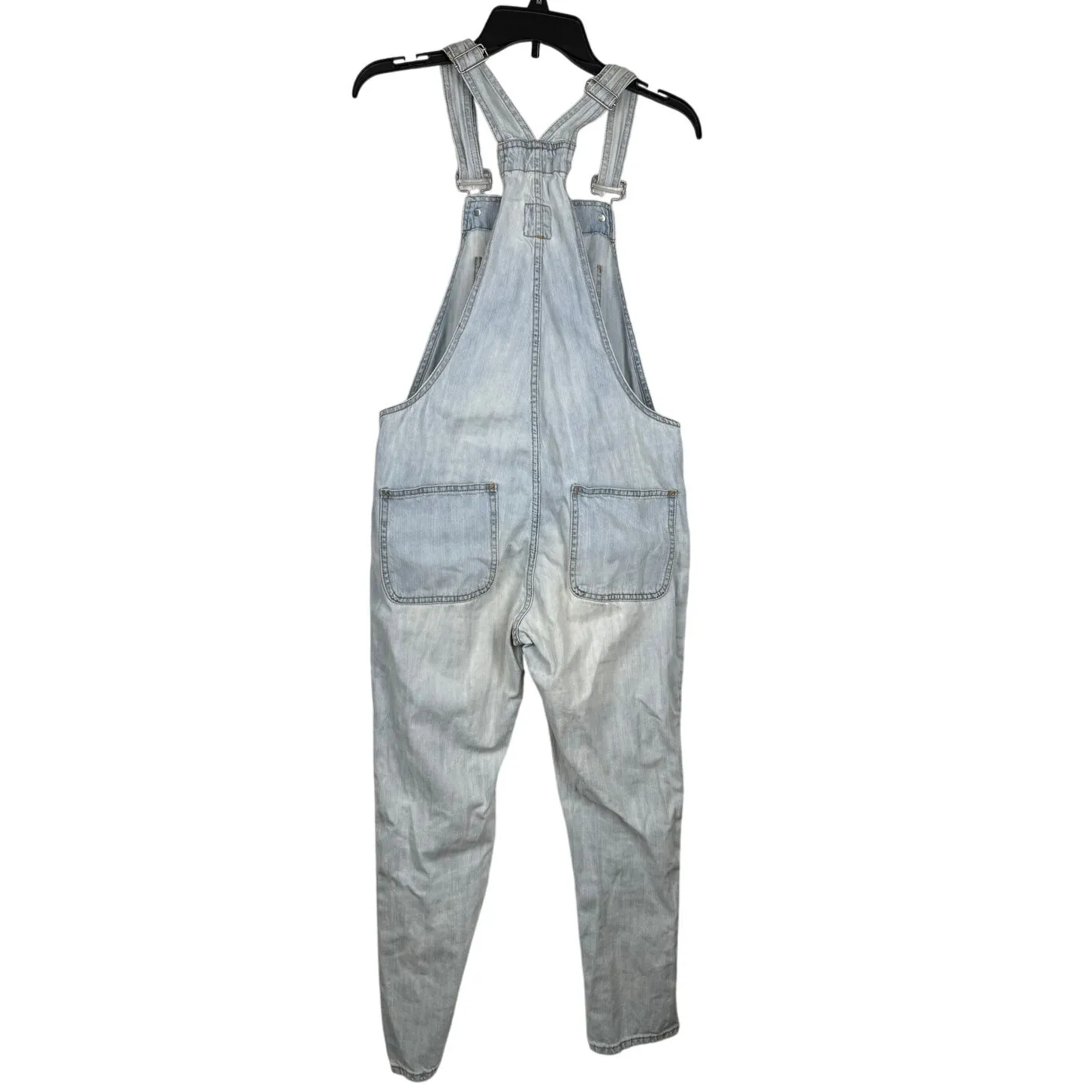 GAP Denim 100% Cotton Light Wash Straight Leg Overalls w/ Pockets - Image 2