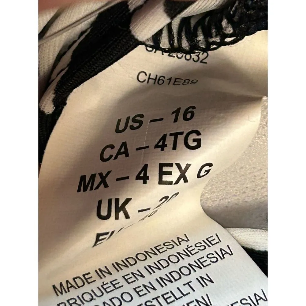 Chaps Swimsuit Top Size 16 nwt Black White (0822) - Image 3