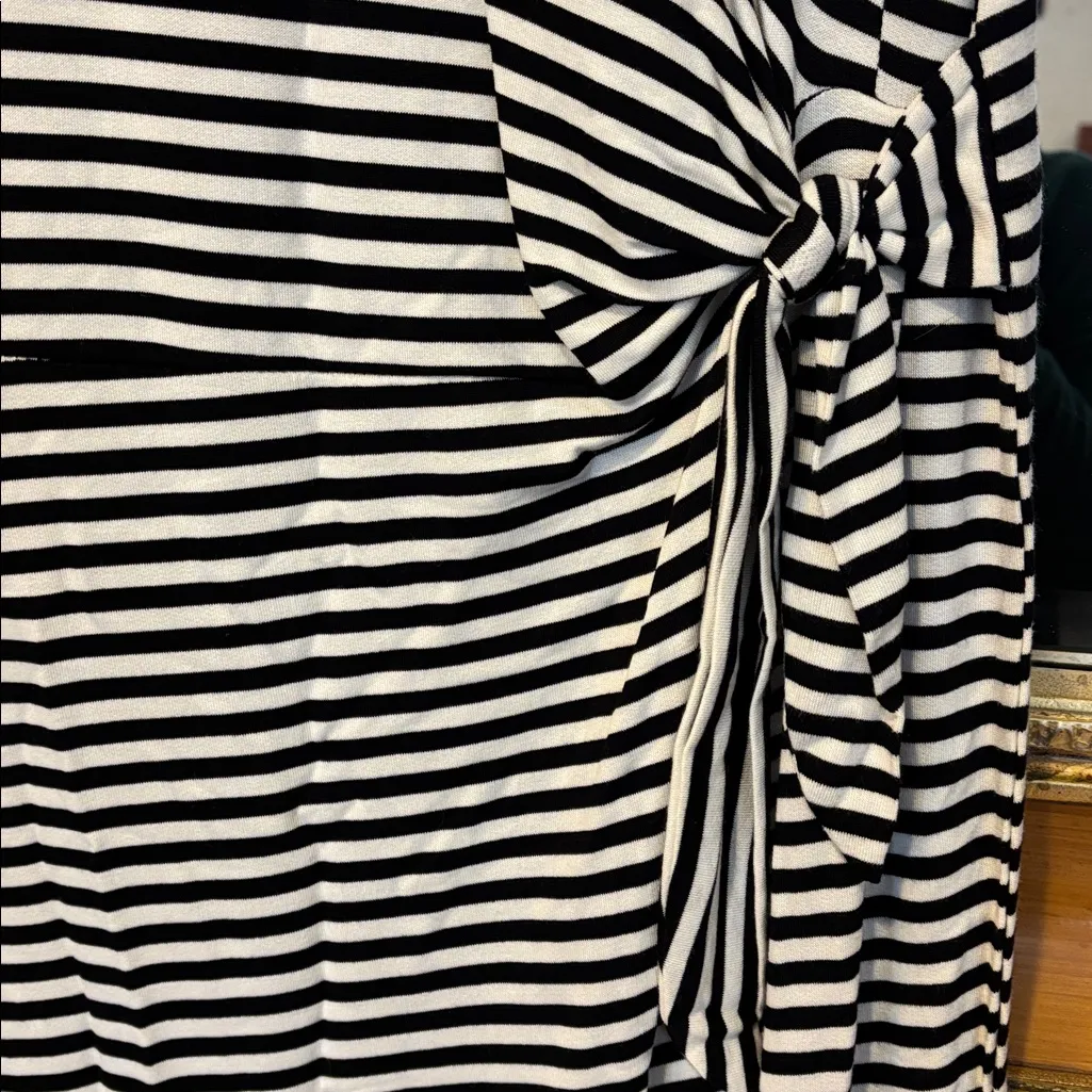 Cable & Gauge Black & White Striped Midi Dress - Size S - Image 5