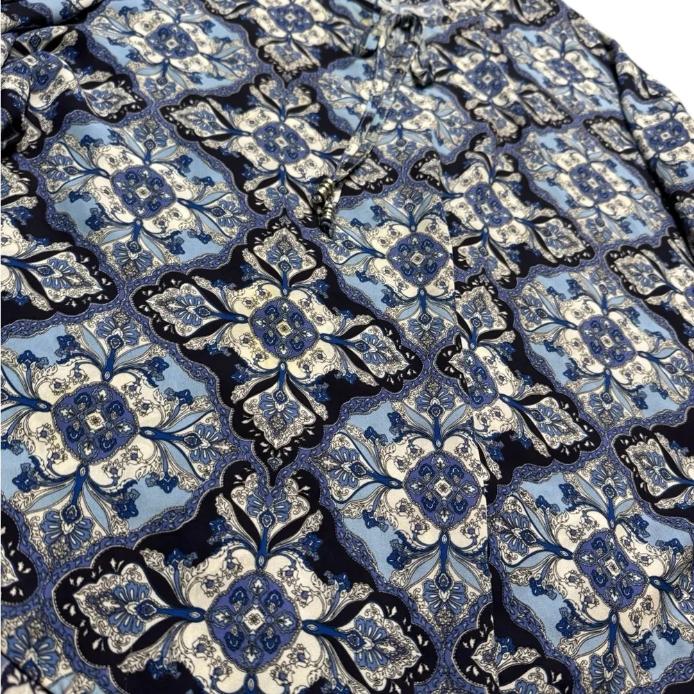 Stoosh  Blue Patterned Women's Top XL - Image 4