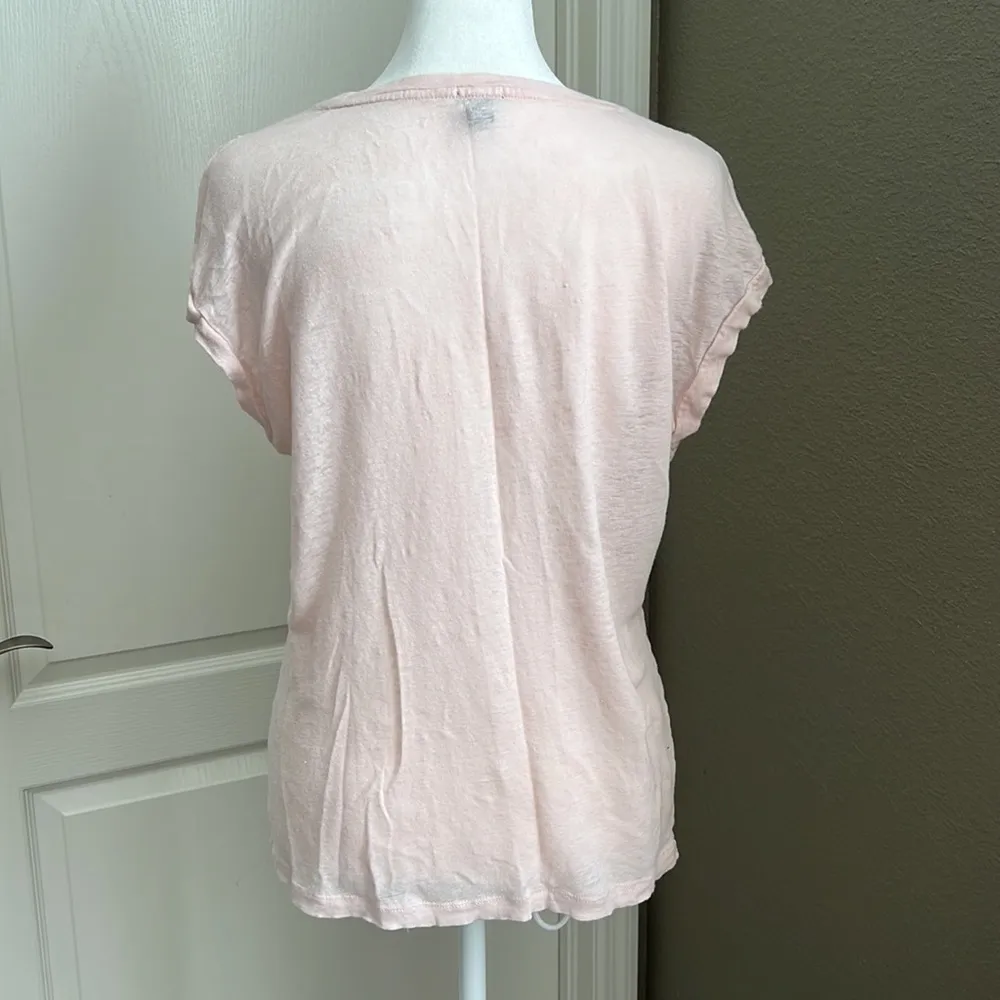 JCrew Linen Lace Tee Size Small Pink - Image 2