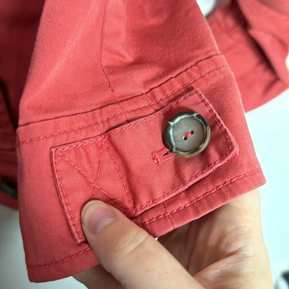 Nic + Zoe coral utility two chunky button flap pocket cotton blend blazer size L - Image 8