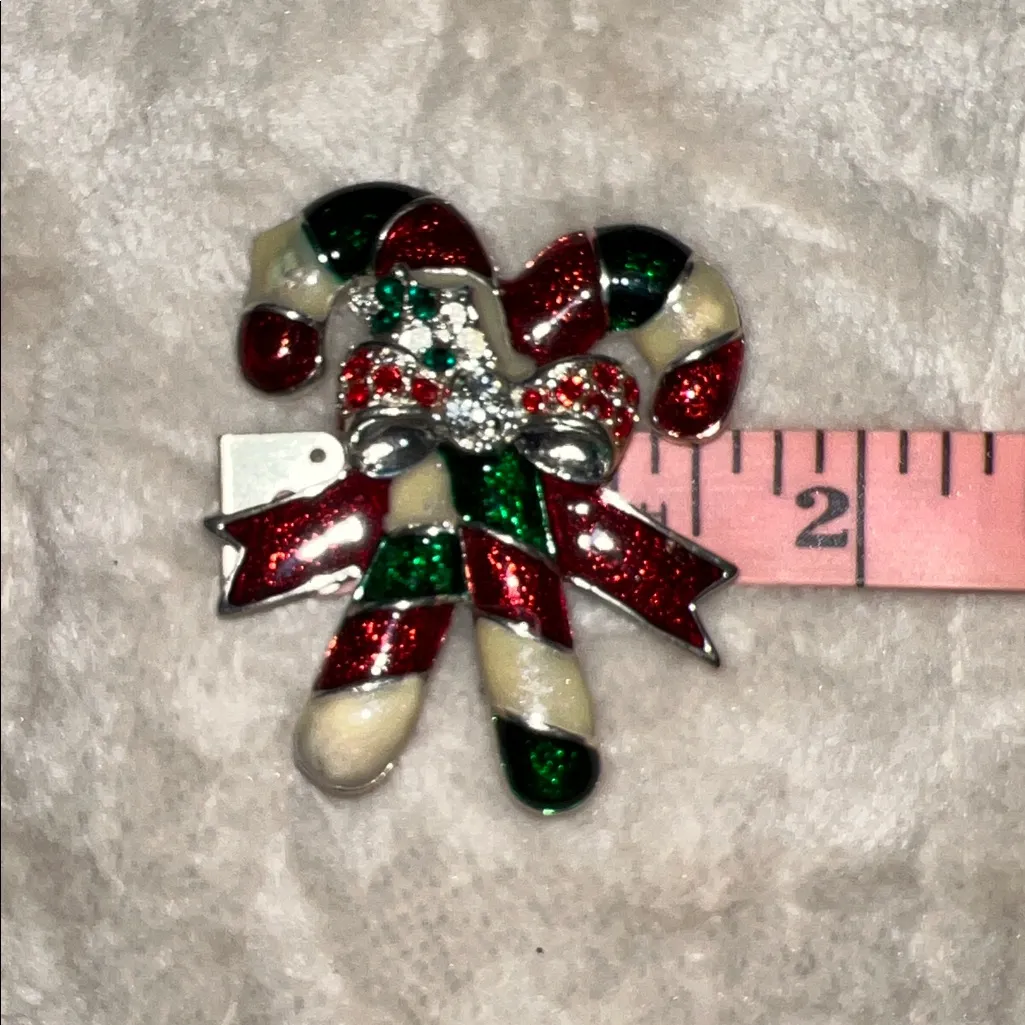 Festive Candy Cane Brooch Red - Image 4