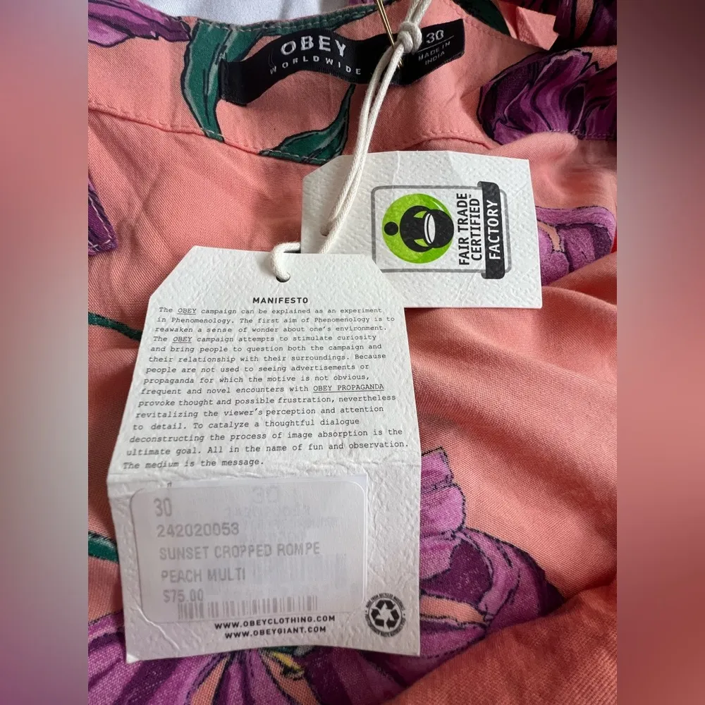 Obey  Worldwide Floral Romper - Image 4