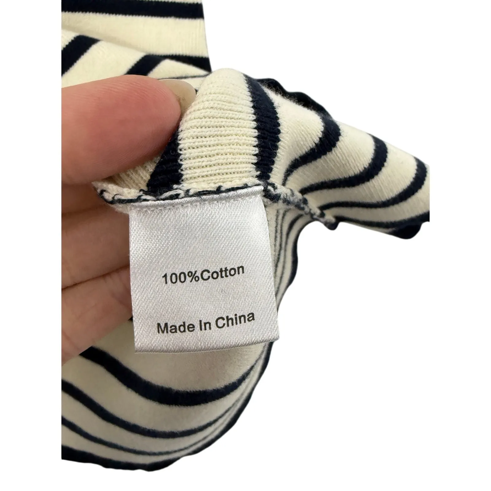 Tuckernuck Breton Stripe Sweater Dress Small Ivory Navy Coastal Preppy Casual - Image 6