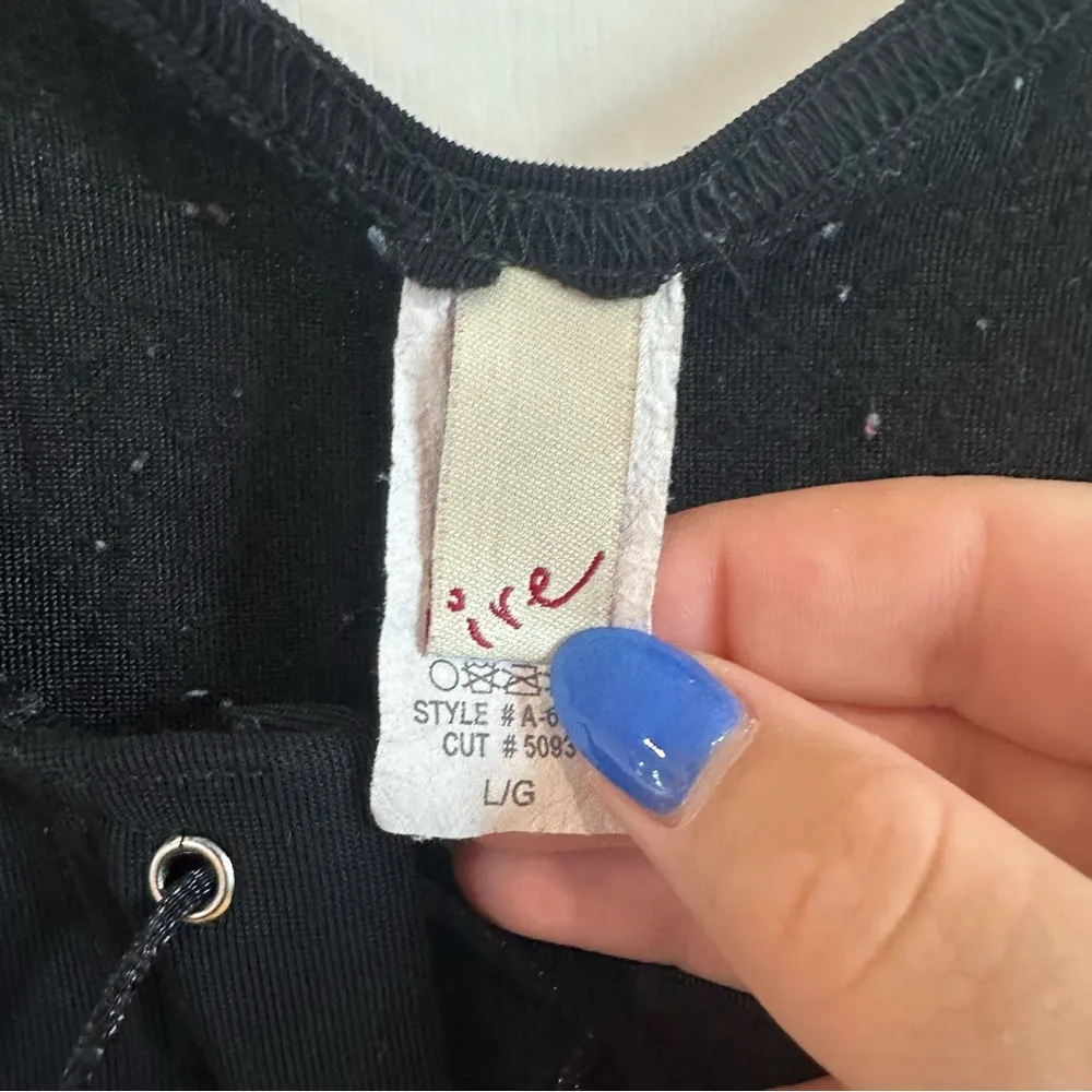 XXX Hardcore Biker Corset Top. Black. Size: Large. Black - Image 5