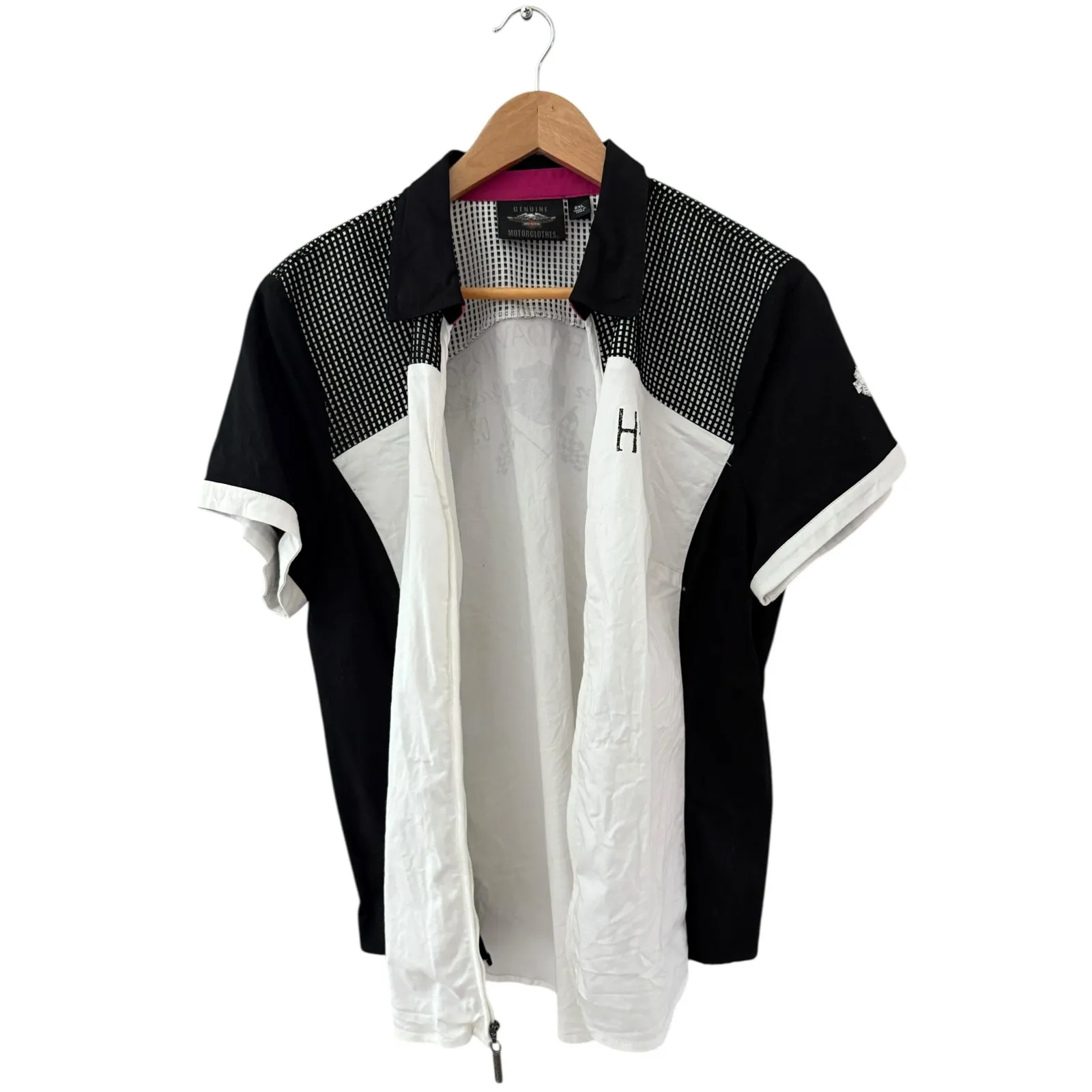 Vintage 2000’s Plus Harley Davidson‎ Short Sleeve Full Zip Top Size 2XL Black - Image 7