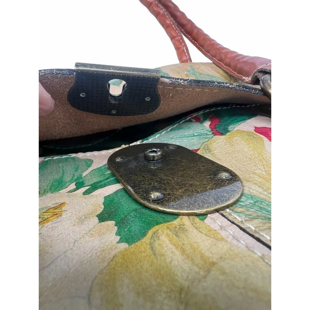 Patricia Nash Leather Floral Large Satchel Shoulder Bag Shoulder Purse Women's - Image 8