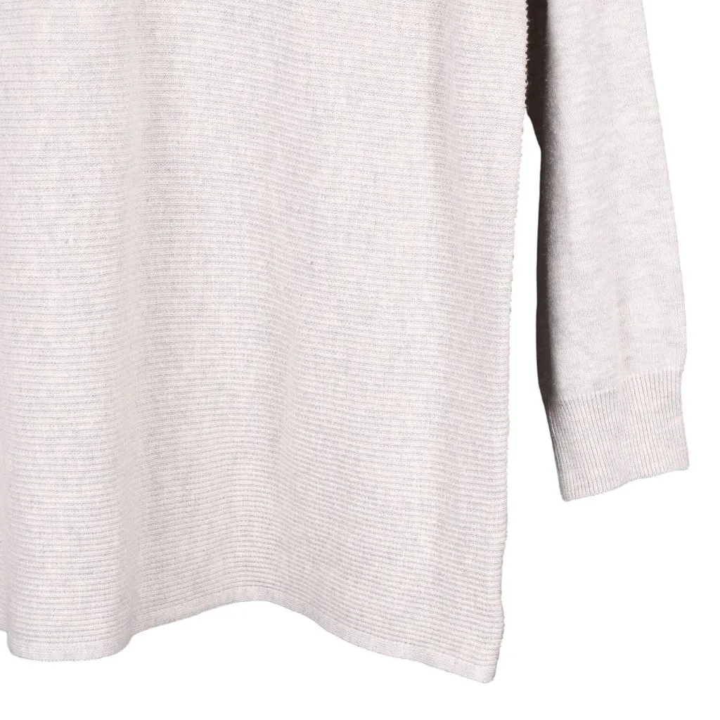 Ella Moss XL Sweater Womens Beige Ribbed Textured Knit VNeck Long Sleeve Cozy - Image 3