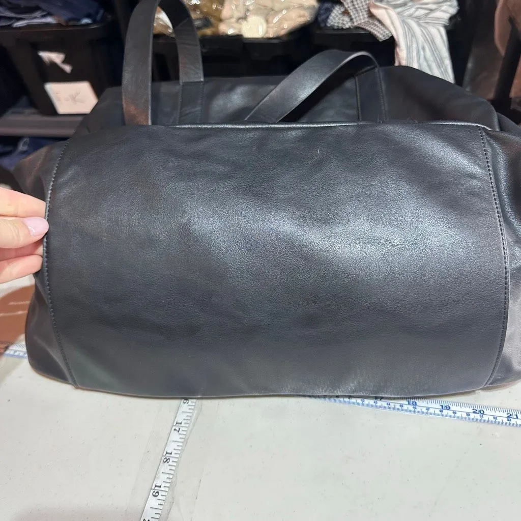 Zara Black‎ Weekender Tote Bag Faux Leather Unisex Hidden Zipper - Image 12