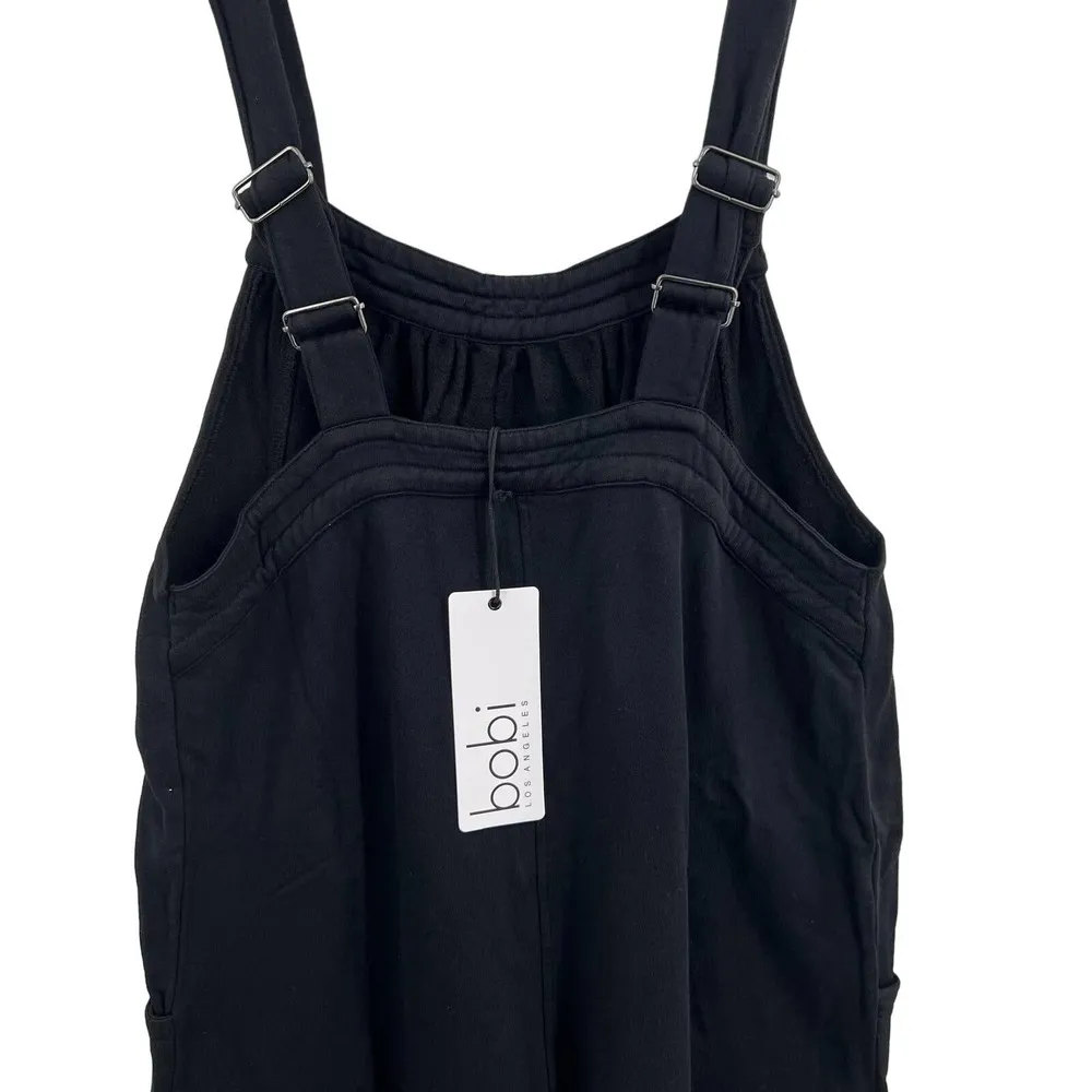 Bobi Black Cotton Modal Coverall Jumpsuit Size Medium New - Image 4