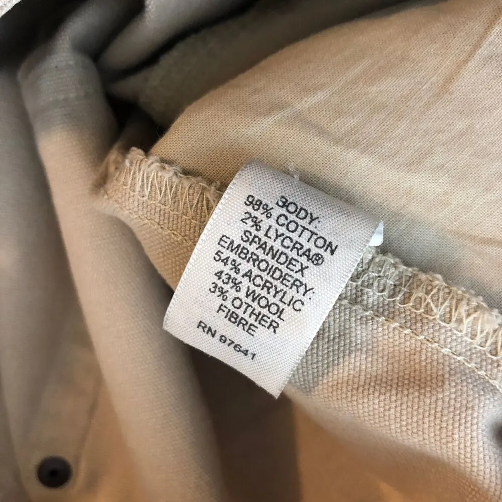 J. Jill Womens Floral Embroidered Khaki Skirt A Line Pockets Size 6P - Image 6