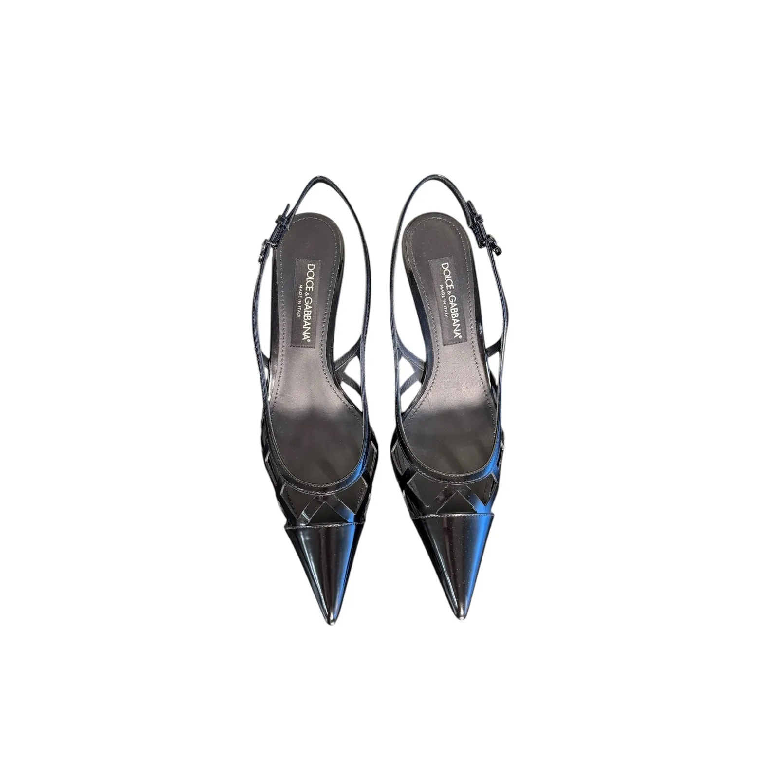 Dolce & Gabbana NIB Lollo 60mm Patent Leather Pumps in Black Size 39.5 - Image 4