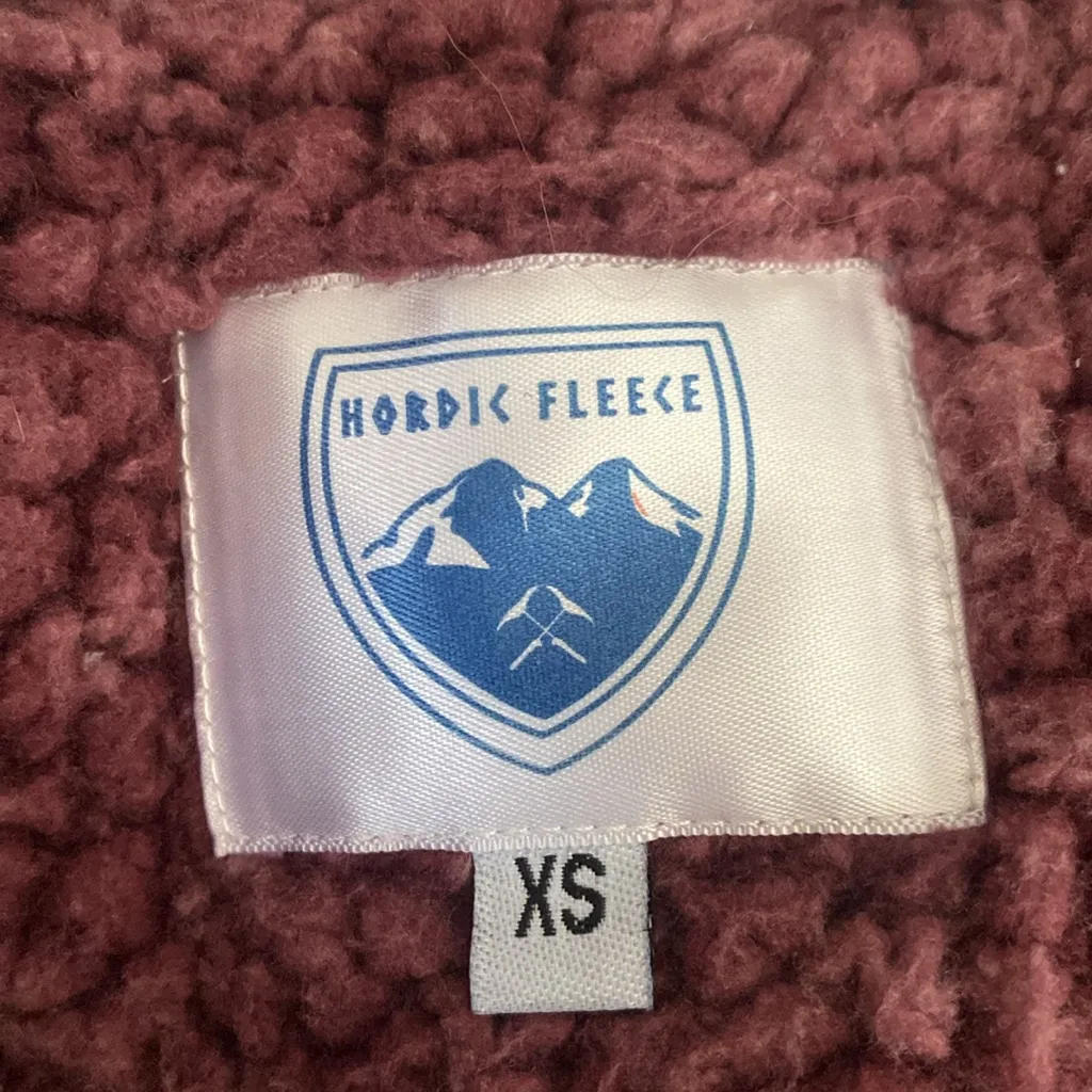 Hordic Fleece Purple Sherpa Pull Over Quarter Zip Long Sleeve Sweater Size XS - Image 7