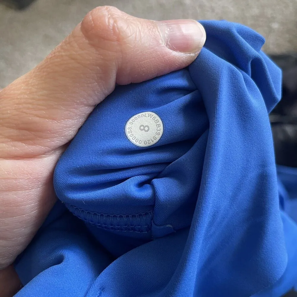 Lululemon Size 8 Blue Free To Speed Crop Cropped Leggings Workout Compression - Image 5