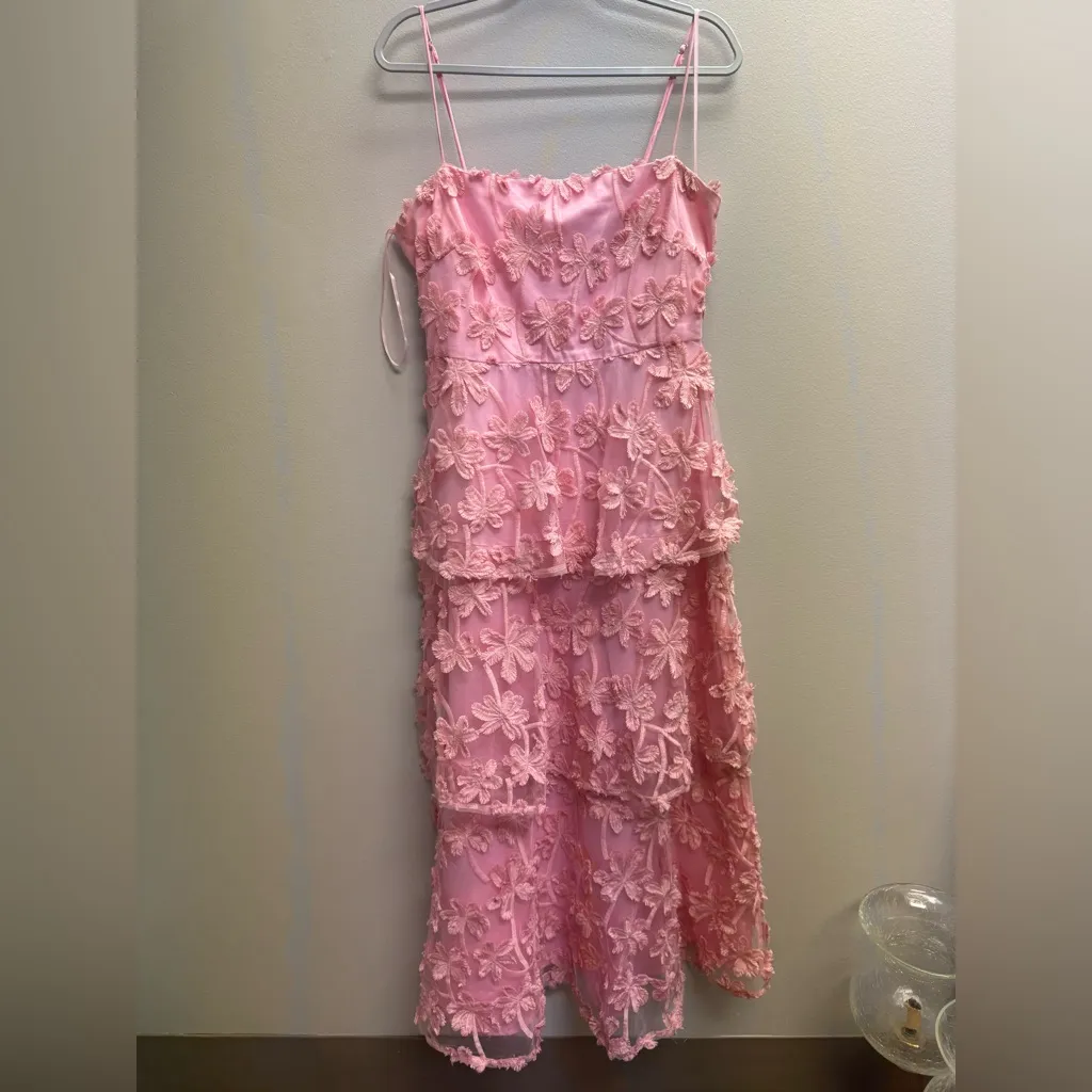 Angel Biba Pink Layered Floral Maxi Dress - Image 2