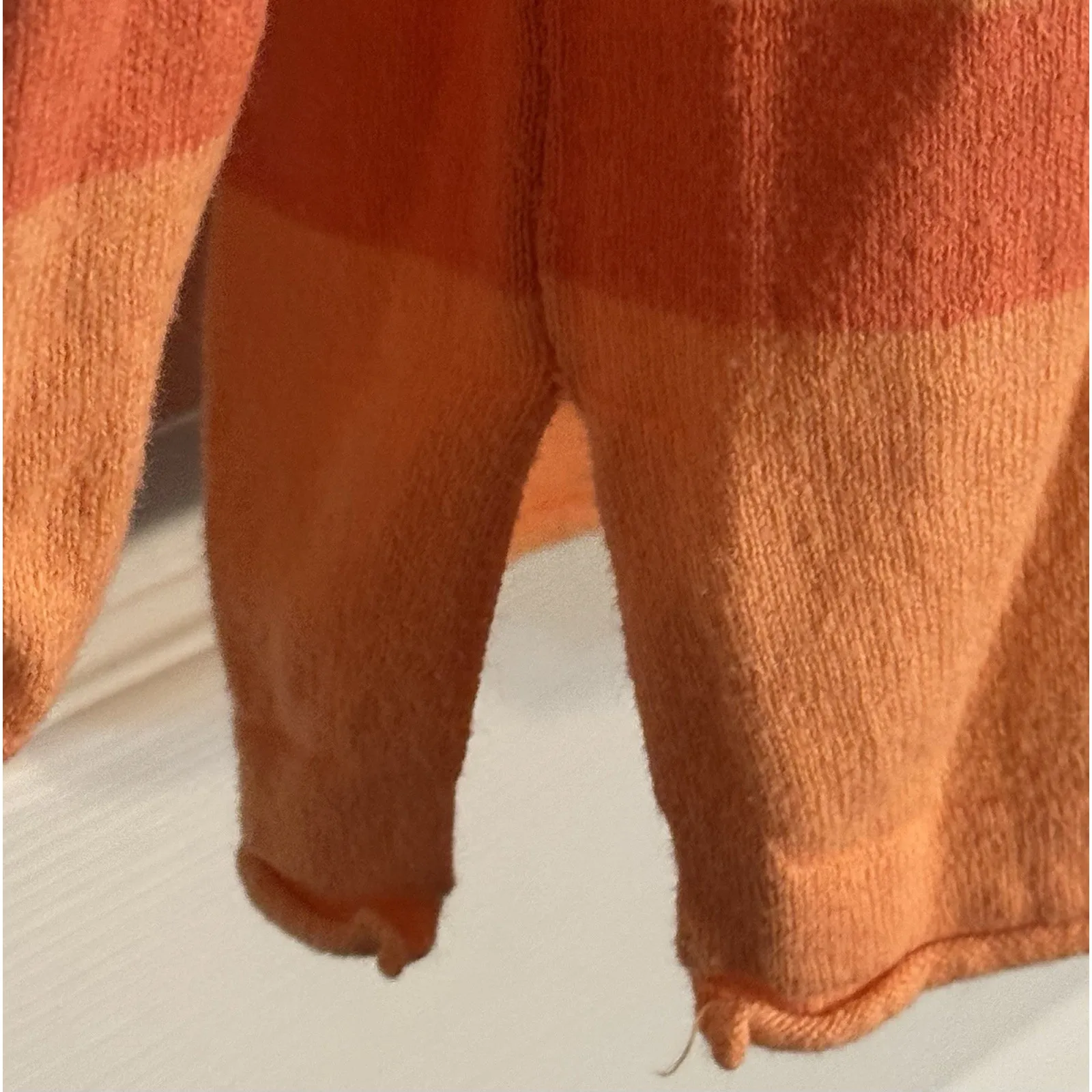 Y2K Women’s Old Navy Striped V-neck Sweater, Orange, Medium - Image 3