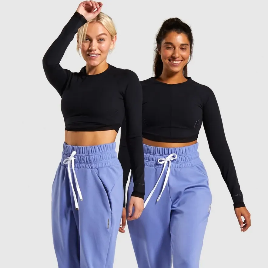 Gymshark x Whitney Simmons Long Sleeve V1 Mesh Crop Top size Small Black - Image 3