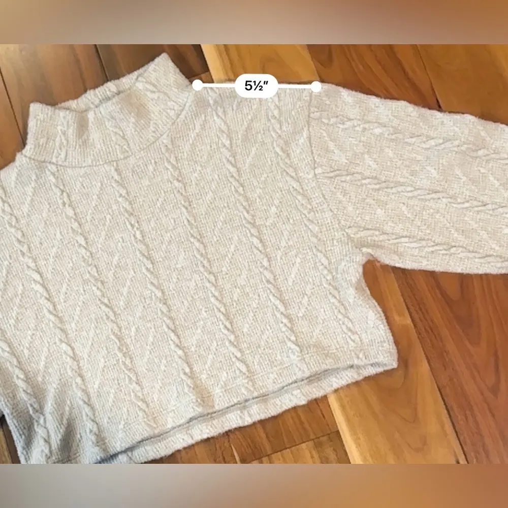Zara Mock Neck Crop Knit Sweater - Image 9