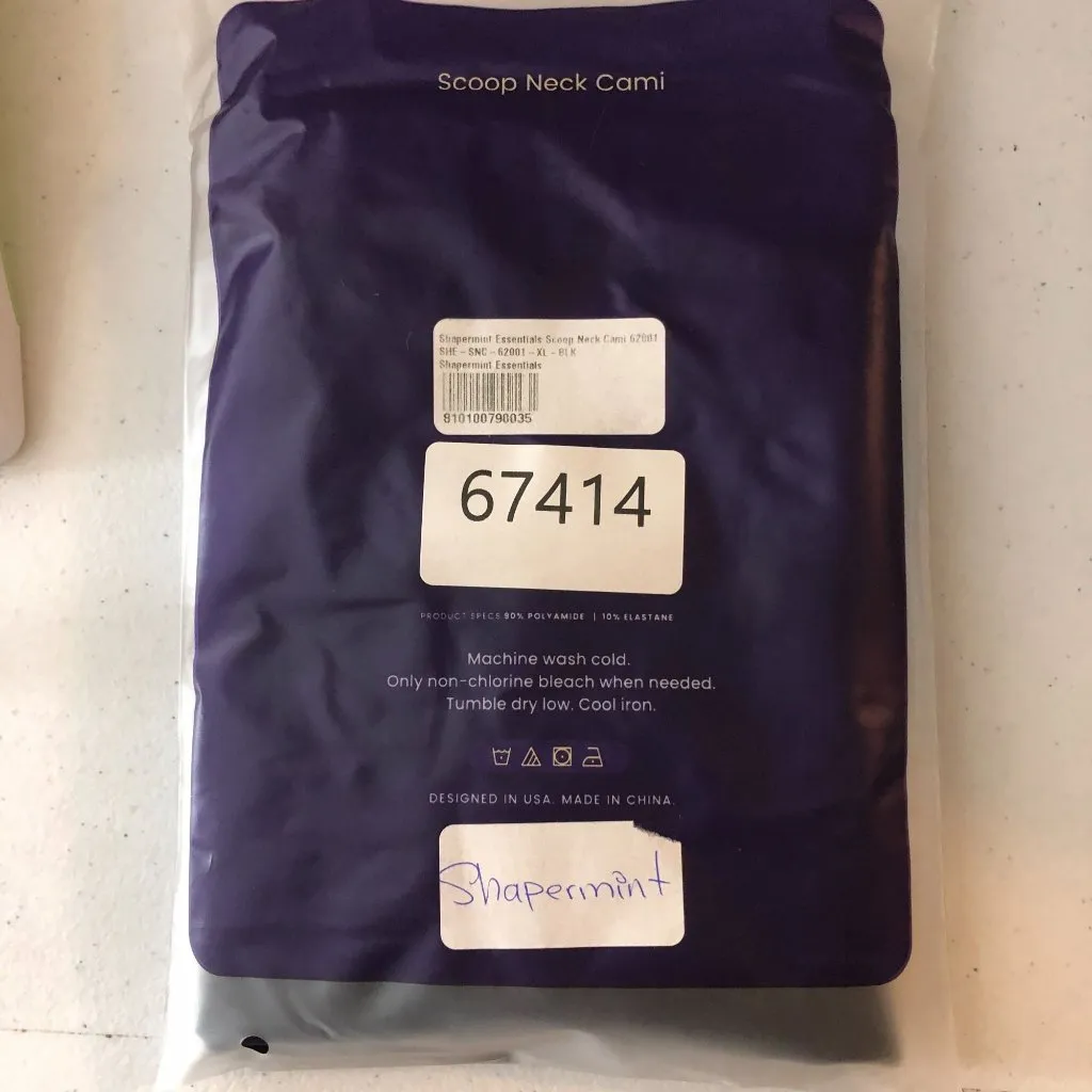 Empetua by Shapermint Scoop Neck Cami Top Shapewear Black XL NWOT - Image 4