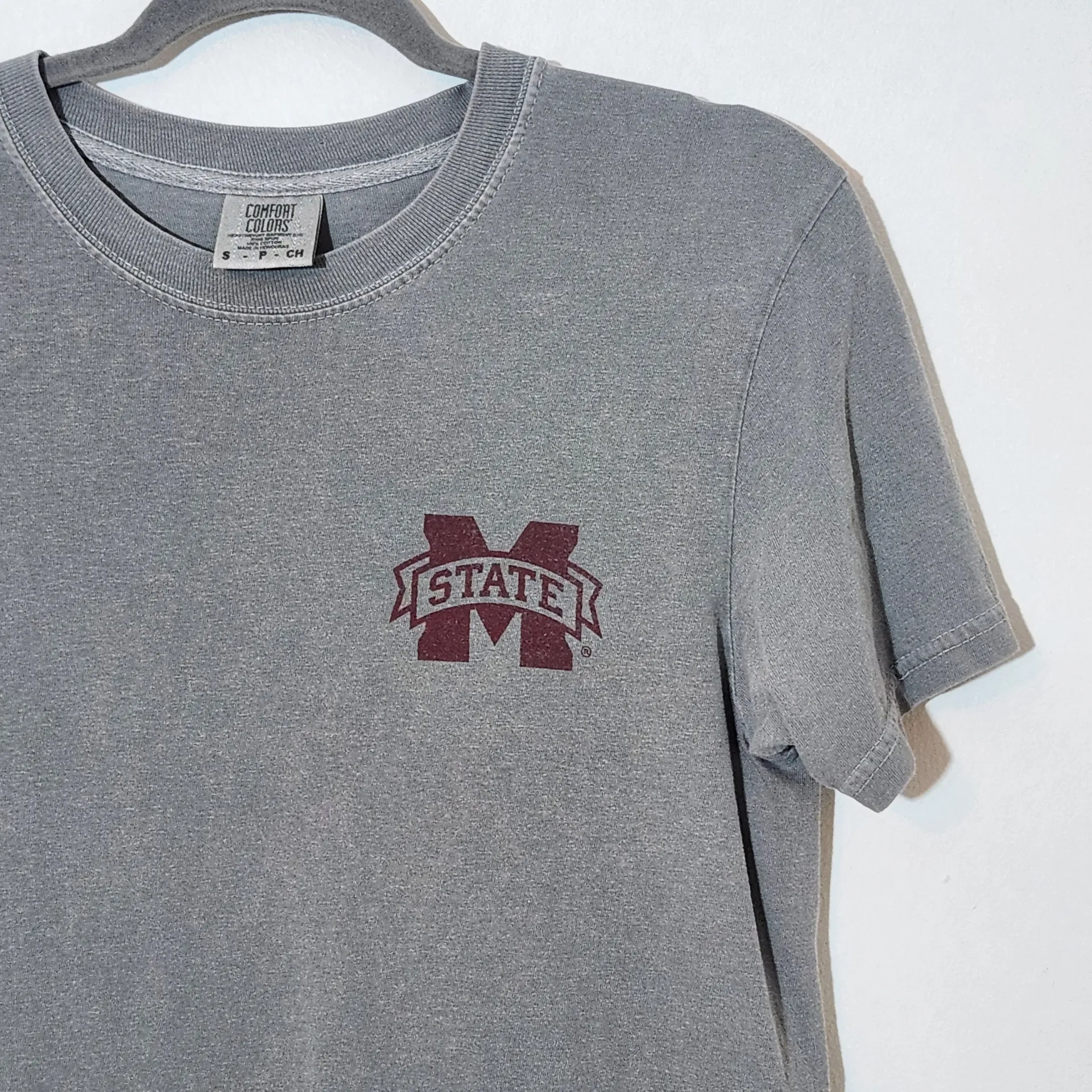 Mississippi State Hail State Gray T-Shirt with Logo Size Small - Image 3