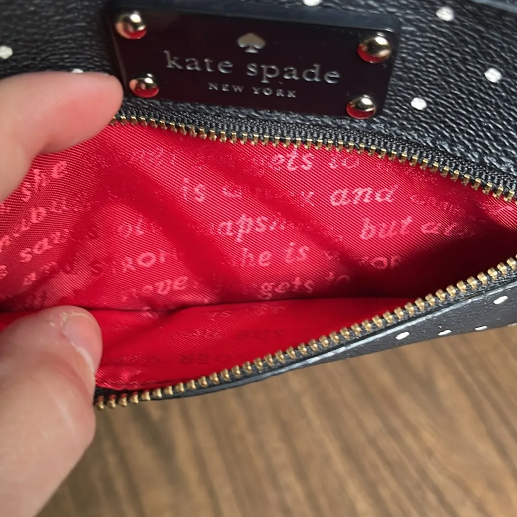 Kate Spade Black White Polka Dot Wristlet - Image 4