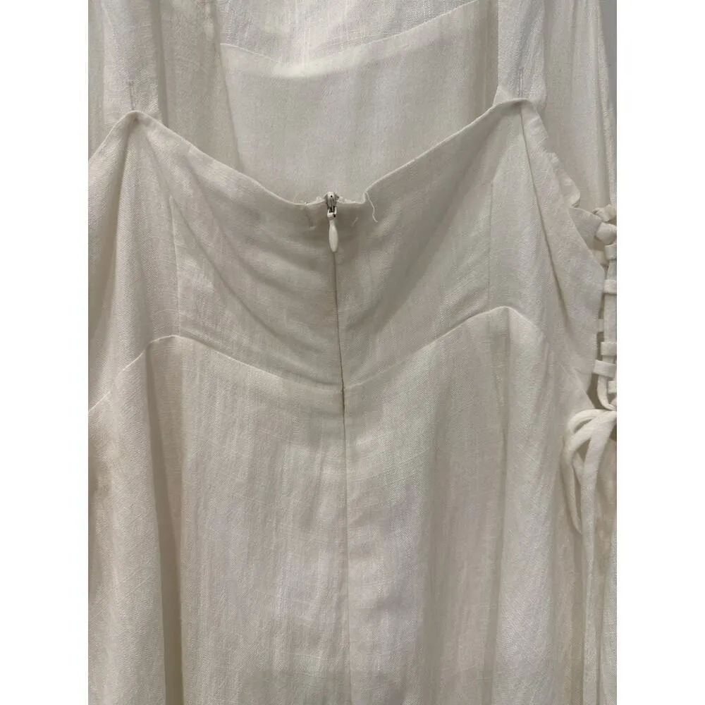 Lucca Couture Mini Dress with Side Lace Up Detail in White, M - Image 6