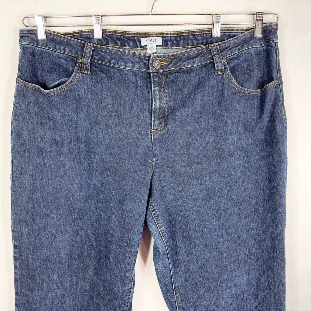 Cato Plus Size 24W Jeans Straight Leg Blue Denim Stretch‎ High Rise Womens 867 - Image 4