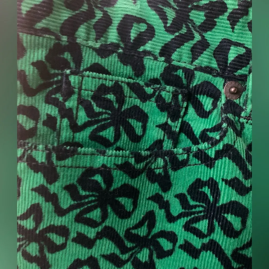 J.Crew kelly green and navy blue bow corduroy pants - Image 4