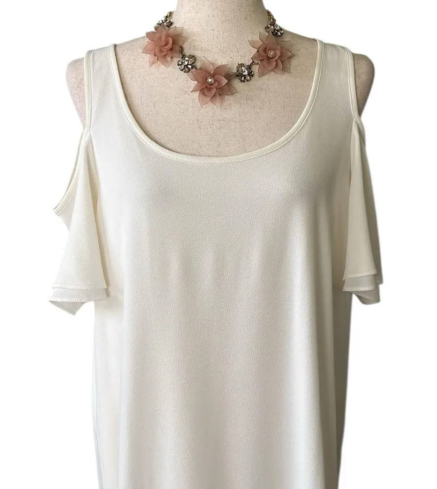 Moa Moa Cold Shoulder Flutter Sleeve Dress - Image 5