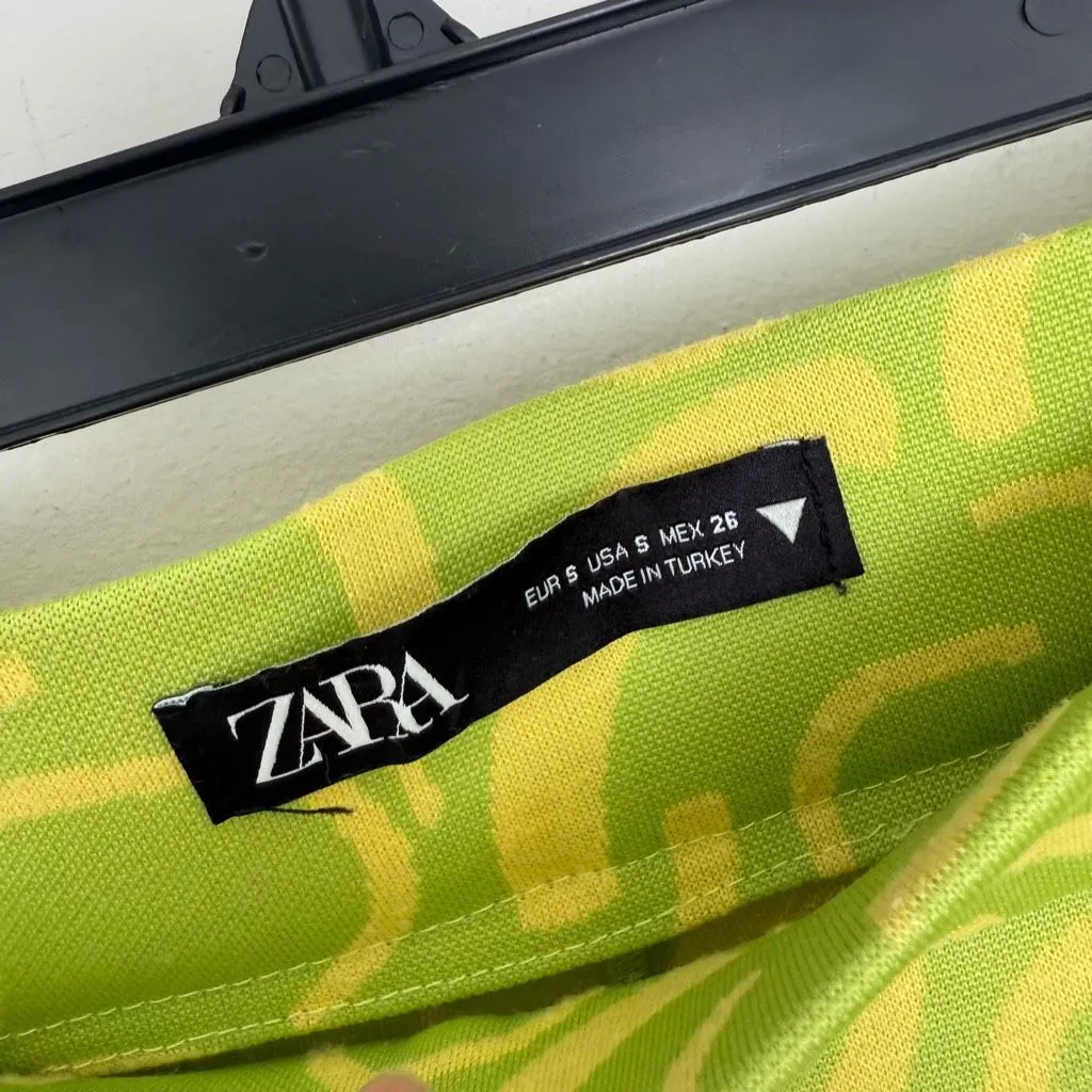 Zara Women’s Small Green Yellow Flare Pants - Image 4