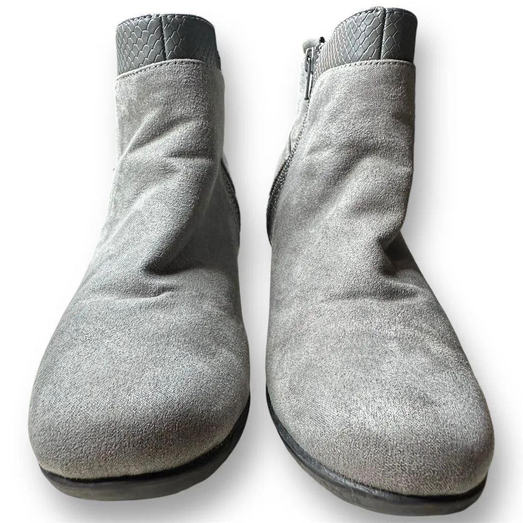 Croft &‎ Barrow with Ortholite Ecco Women's Gray Ankle Faux Suede Booties Sz 6 M - Image 3