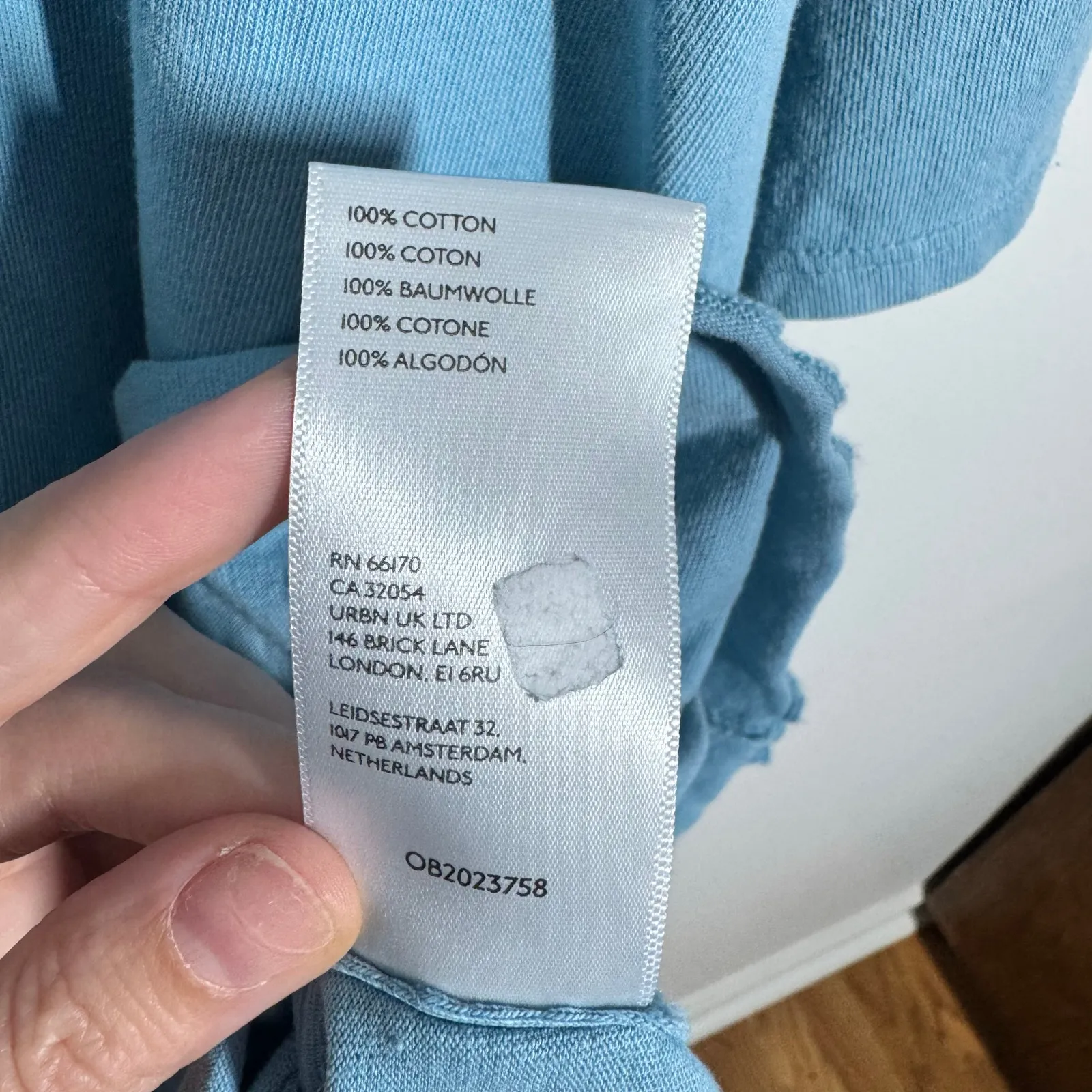 Free People We the Free Yes Tee Women L Milky Blue Ruffle Hem Drop Shoulder Crew - Image 4