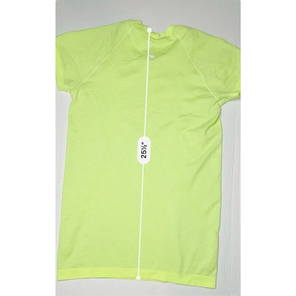 Lululemon W3FEHS Swiftly Tech SS Top 2.0 Race‎ Length Neon Green Activewear XS - Image 10