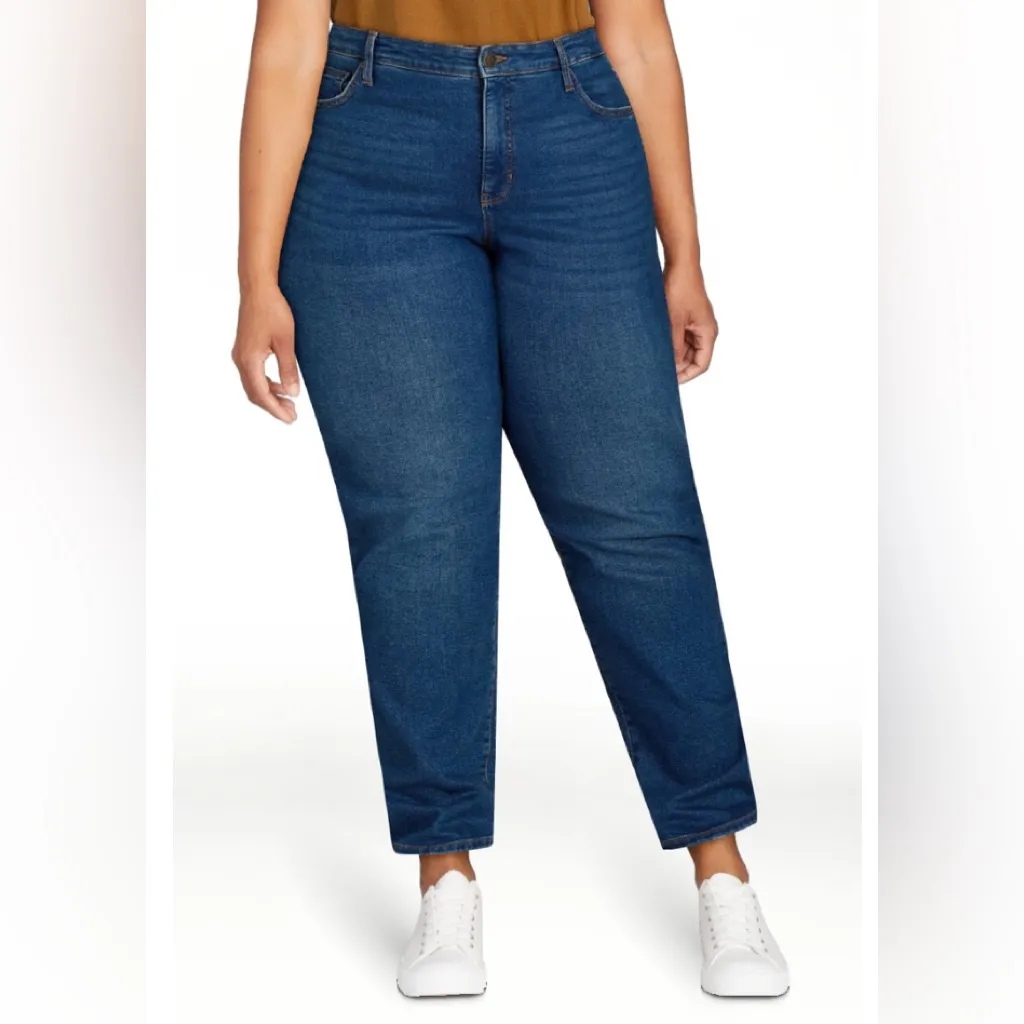 TERRA & SKY Womens Jeans Size 24W Petite High Rise Straight Leg Med Wash New - Image 2