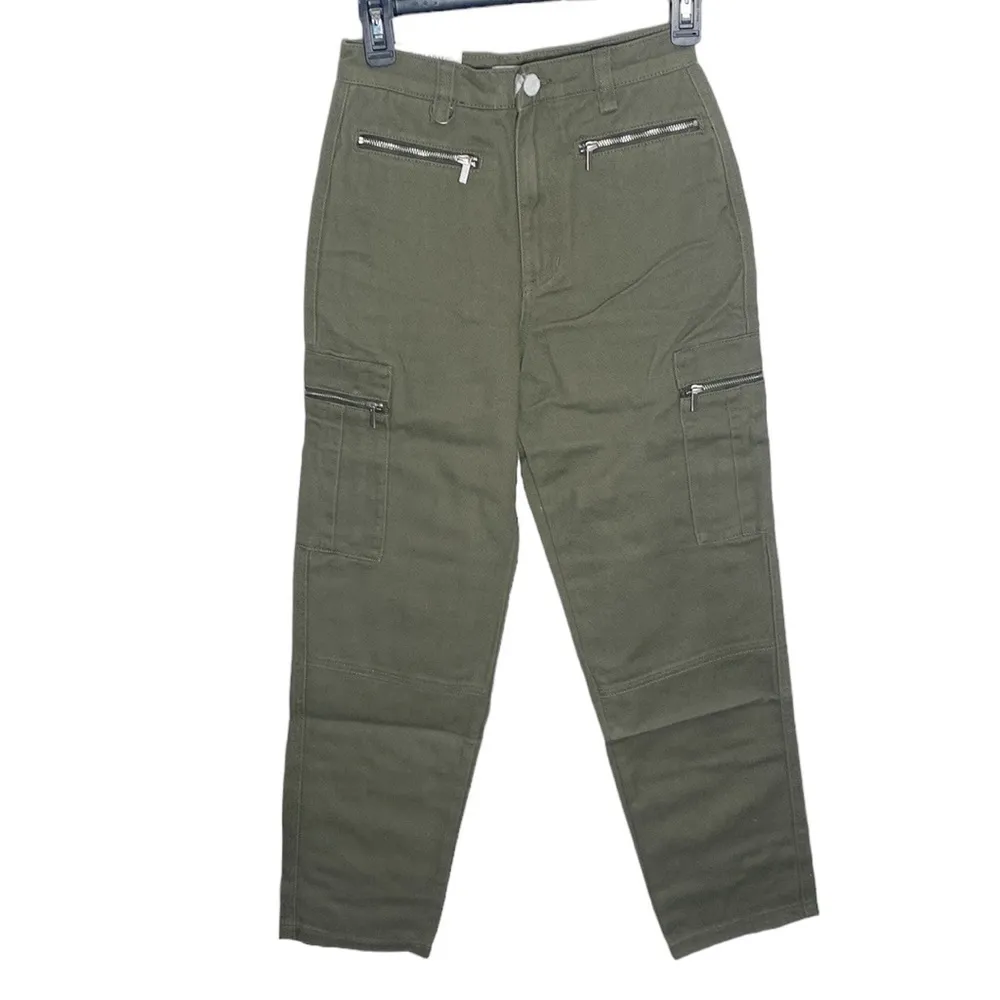 We Wore What  utility pant solid rigid denim in olive size 25 - Image 3