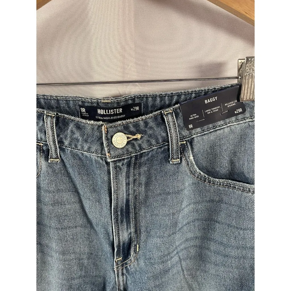 Hollister Ultra High-Rise Baggy Jeans Size 8R 29W NWT - Image 3