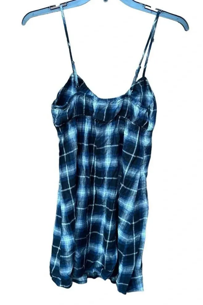 Wild Fable blue plaid women's spaghetti strap mini dress size XS - Image 2