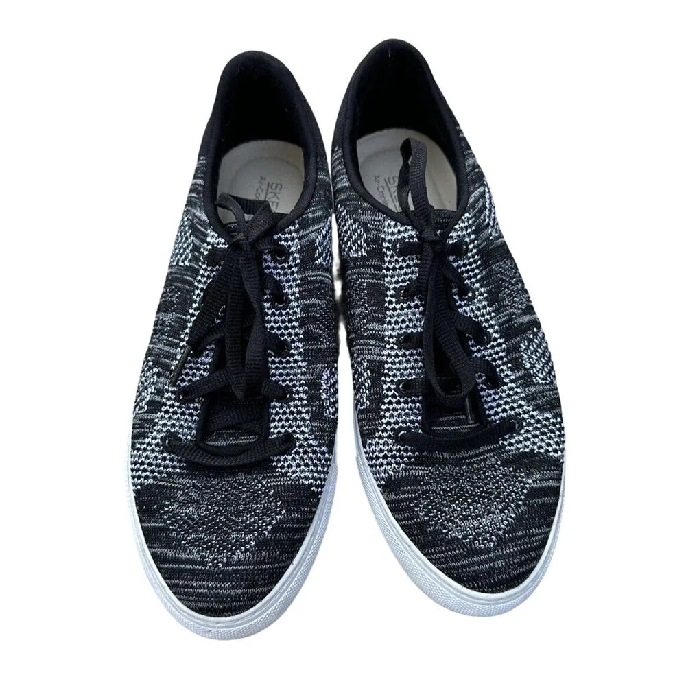 SKECHERS Air Cooled Memory Foam Sneakers SN49872 Black Weave Women’s 8 Lace Up - Image 3