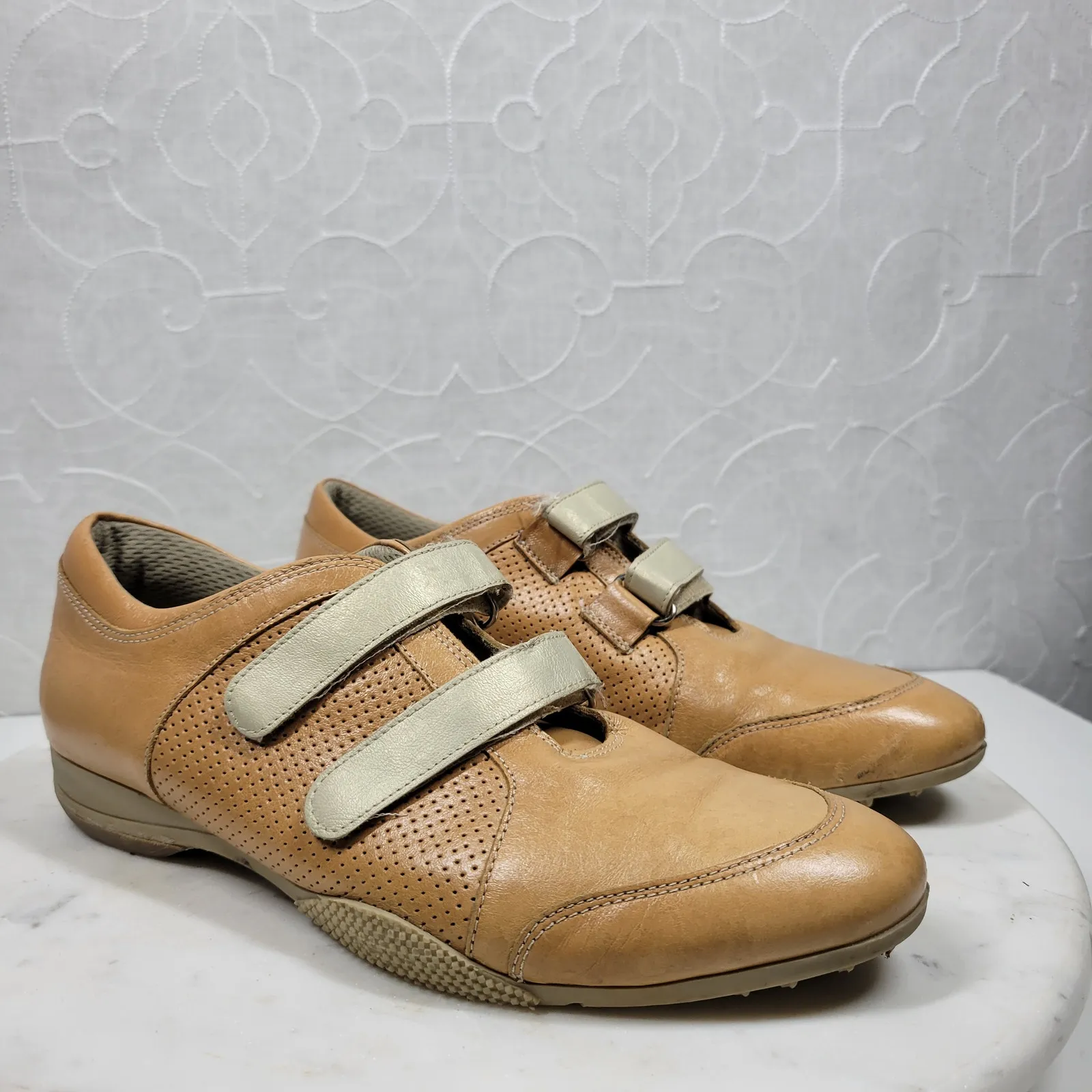 Botticelli Womens Leather Comfort Shoes EU 38 US 8 Tan Italy‎ Textured Soles - Image 10