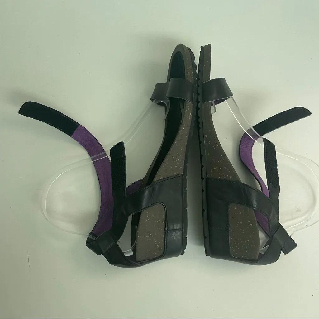 Teva Sandals Cabrillo Wedge Leather Ankle Strap Comfort Travel Black Grey Purple - Image 7