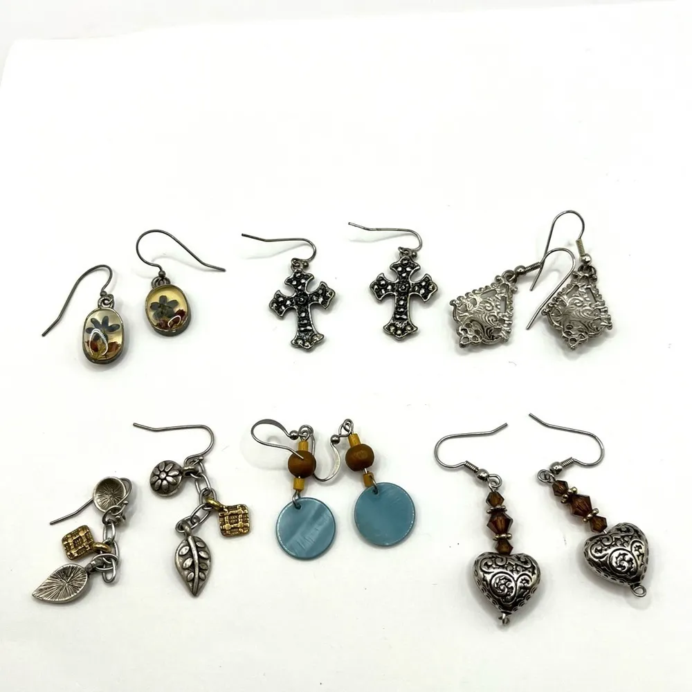 Earring Lot Western Pierced Earrings 6 Pairs. Southwest Cowgirl Fun Silver Tone - Image 8