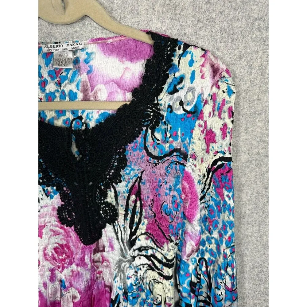 Alberto Makali Small Women Top Long Sleeve Crinkle Lace Fairy Whimsigoth Y2k - Image 13