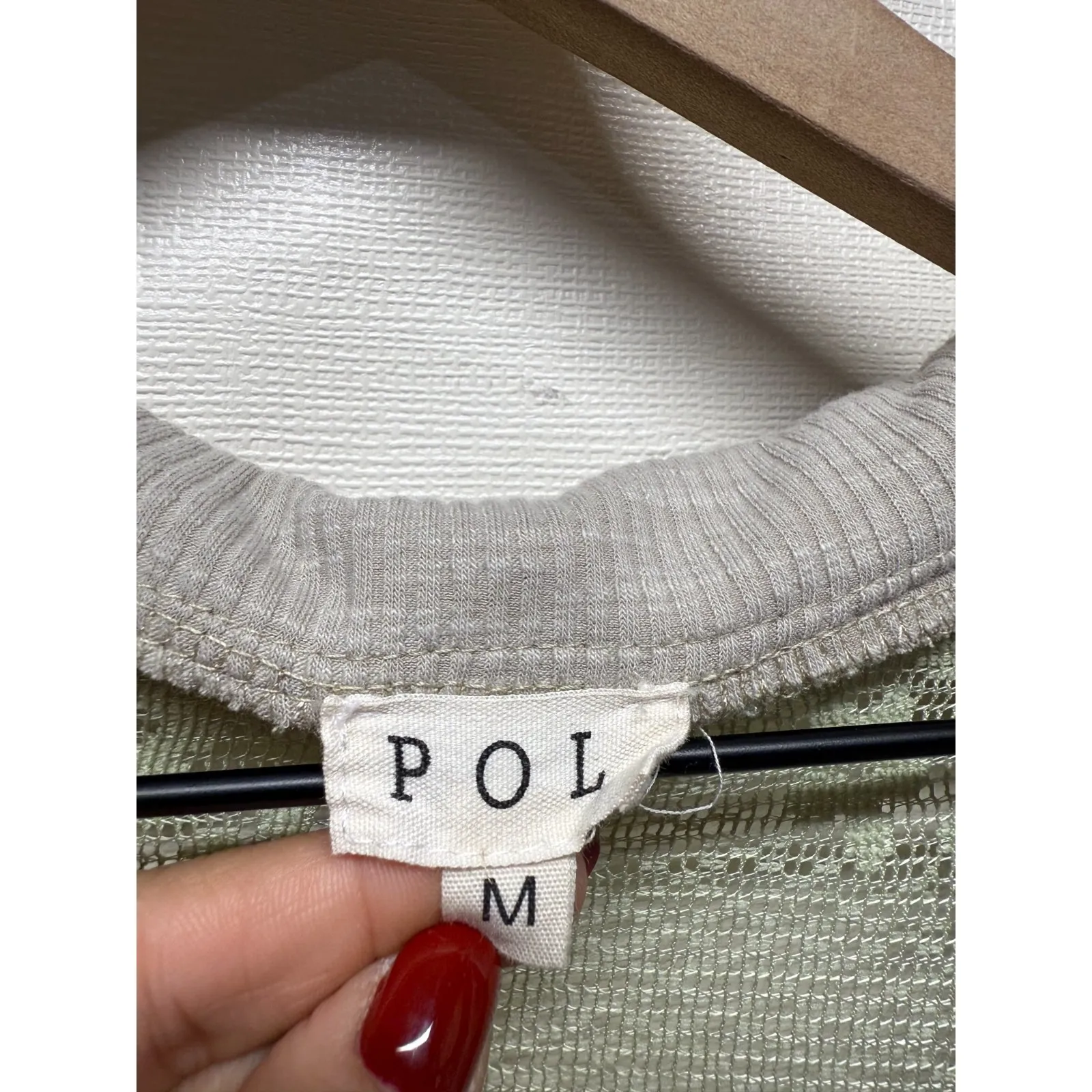 POL Boho Oversized Top Boxy Floral Lace Women Sz M Green‎ Lagenlook - Image 3