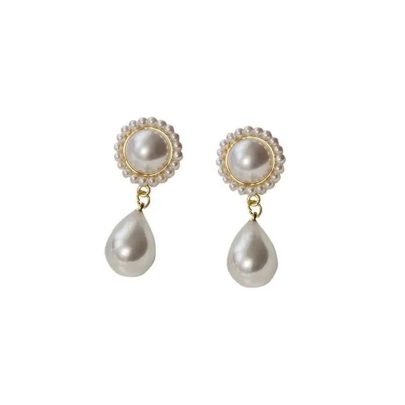 Vintage Style Baroque Pearl Drop Earrings S925‎ Post Elegant Dangle Jewelry new White - Image 5